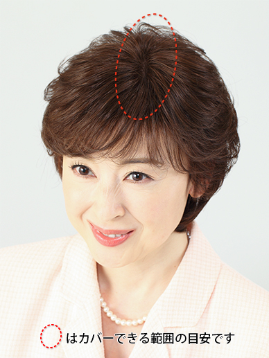 人毛100％地肌付分け目ピース（ロング）