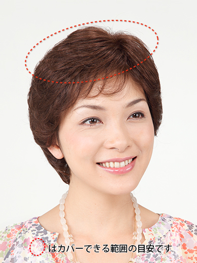 人毛100％地肌付分け目ピース（ロング）